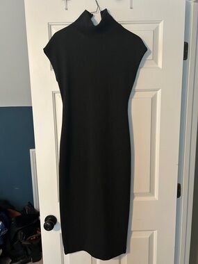 Theory charcoal gray Sleeveless Midi Mock-Neck Dress